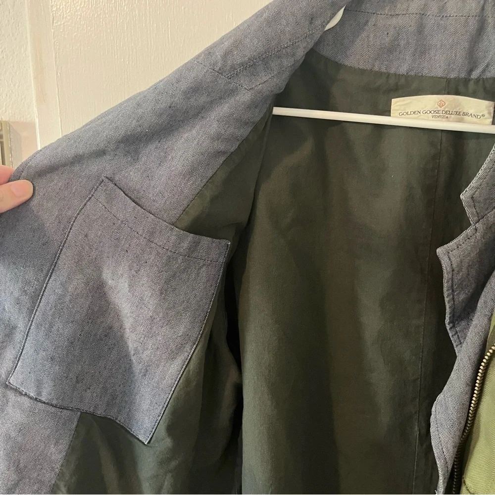 Golden Goose Deluxe Brand Men’s Olive Utility Chore Jacket Made in Italy Medium